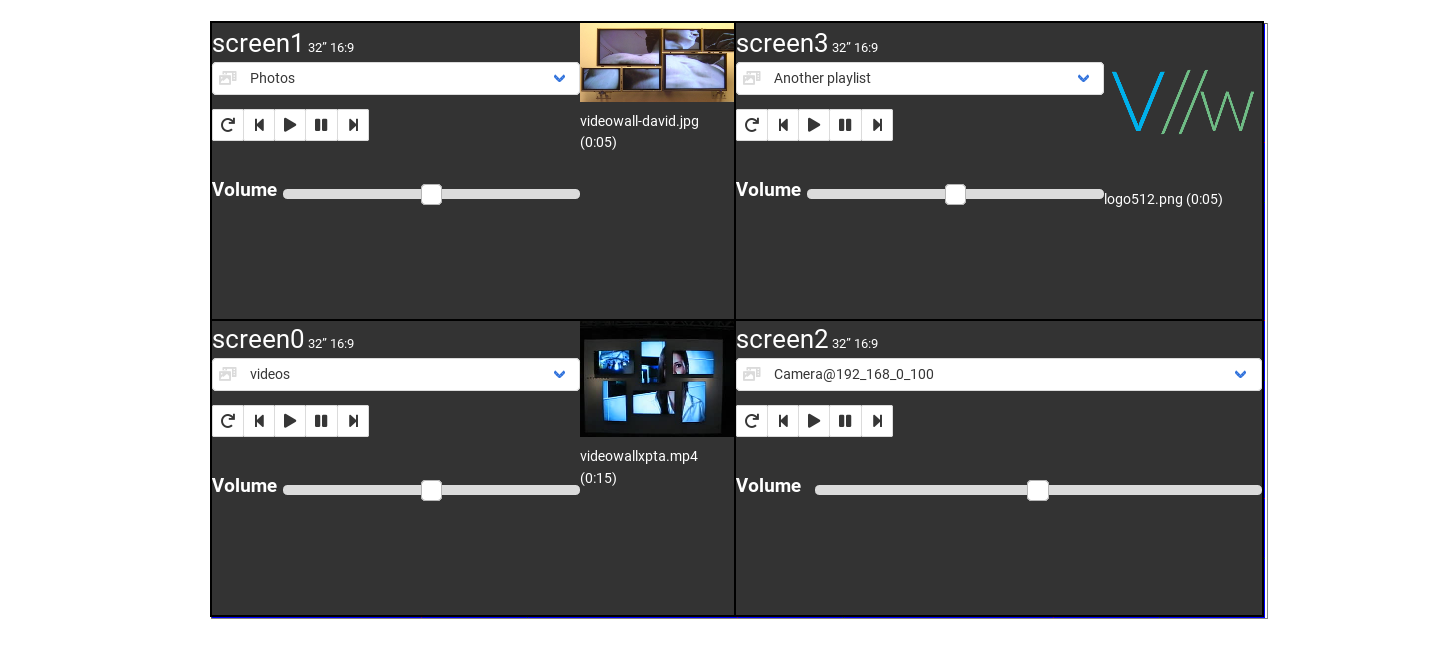 Video wall screen player